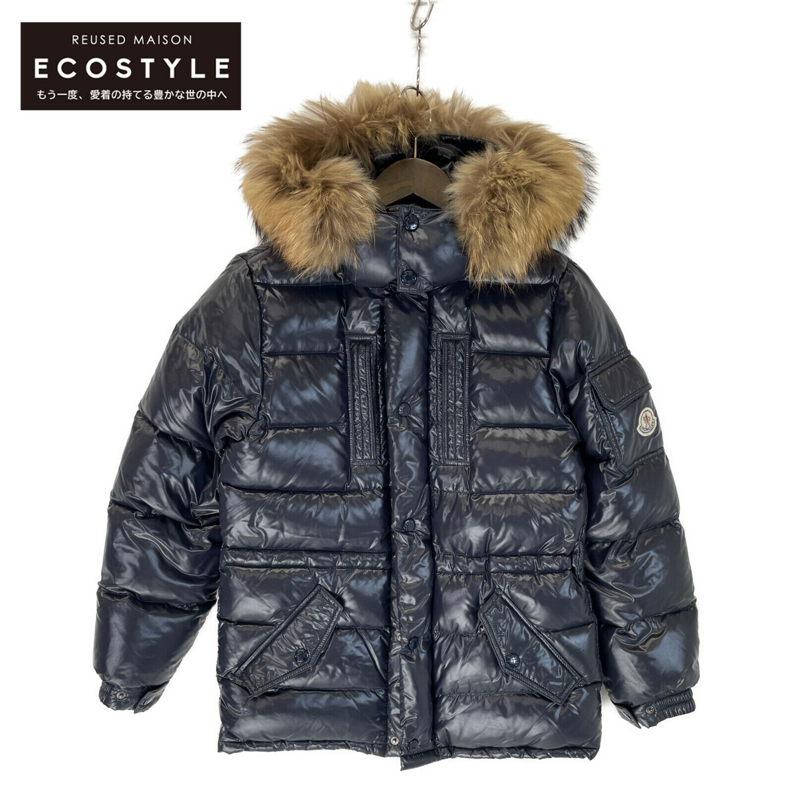 MONCLER モンクレール ネイビー GIUBBOTTO ROD LONG JACKET ロッド ダウンジャケット ジャケット 40 ネイビー レディース 【中古】