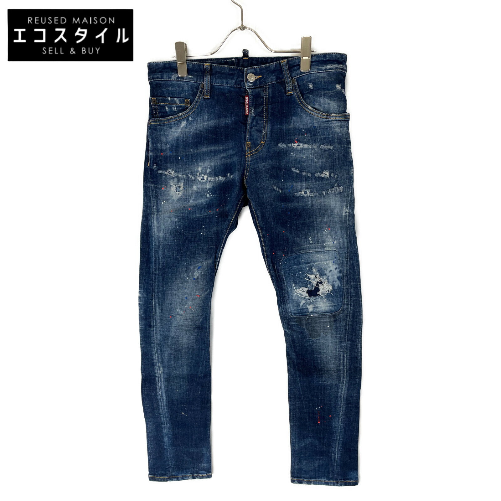 DSQUARED2 ディースクエアード S71LB0917 21年 SEXY TWIST スキニーパンツ ボトムス 44 インディゴ メンズ 【中古】