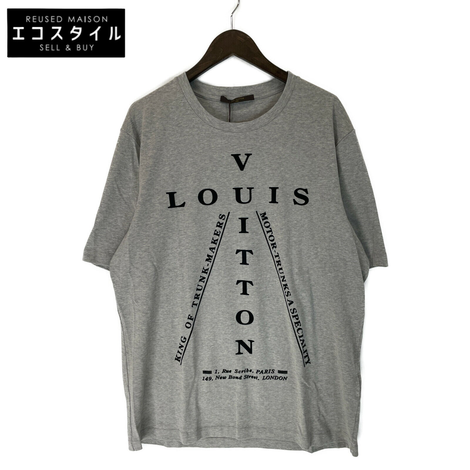 LOUIS VUITTON ルイヴィトン グレー RM171M CMS HBY05W フロッキークロスロゴTシャツ トップス XXL グレー メンズ 【中古】