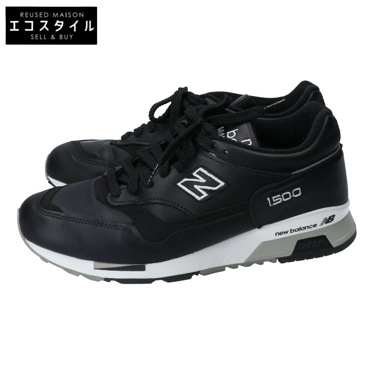 NEW BALANCE ニューバランス 【美品】M1500BK MADE IN ENGLAND レザー スニーカー シューズ US7 1/2D ブラック メンズ 【中古】