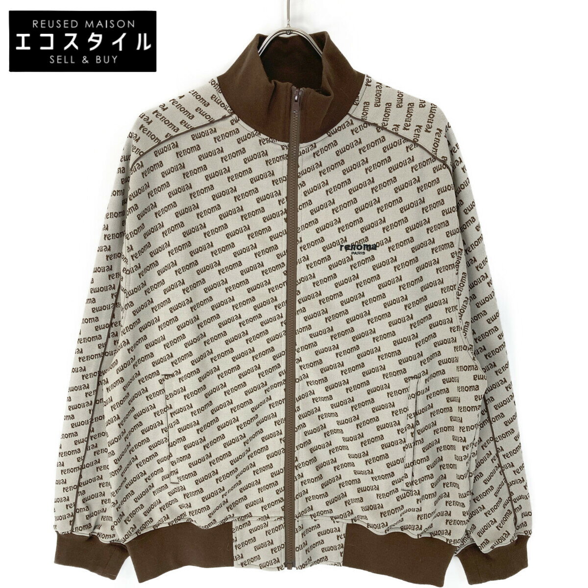 renomo レノマ ブラウンベージュ ZIPPED JACQUARD TRACK JACKET ジャケット M ブラウン／ベージュ メンズ 【中古】