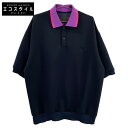 FUMITO GANRYU フミト ガンリュウ 23年ss Large polo shirt ポロシャツ FU9-CU-02 トップス 3 ブラック パープル ...