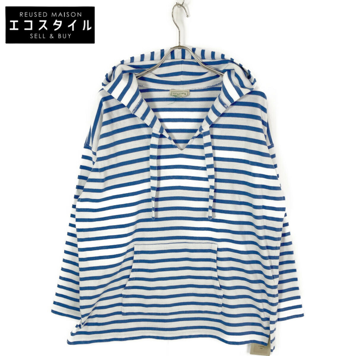 Ron Herman ロンハーマン xMexiPa メキパ ホワイト×ブルー Basque Border Mexican Parka トップス S ホワイト×ブルー メンズ 【中古】