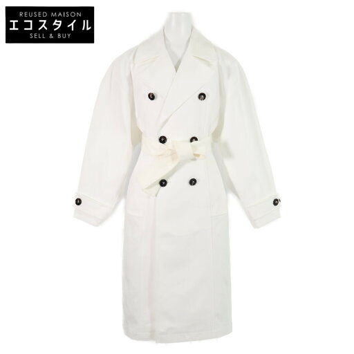 BOTTEGA VENETA ボッテガヴェネタ 【美品/国内正規】720065 コットン トレンチ コート 34 ホワイト レディース 【中古】 BOTTEGA VENETA ボッテガヴェネタ 【美品/国内正規】720065 コットン トレンチ コート 34 ホワイト レディース 【中古】