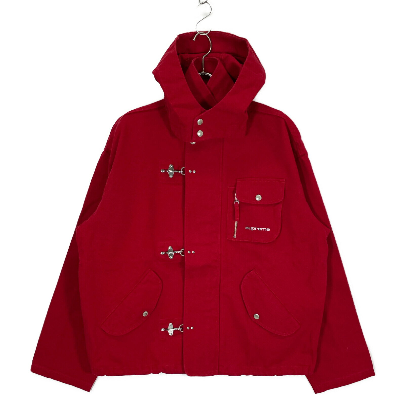 Supreme シュプリーム 23SS Canvas Clip Jacket 赤 キャンバス クリップジャケット ジャケット L レッド メンズ 【中古】