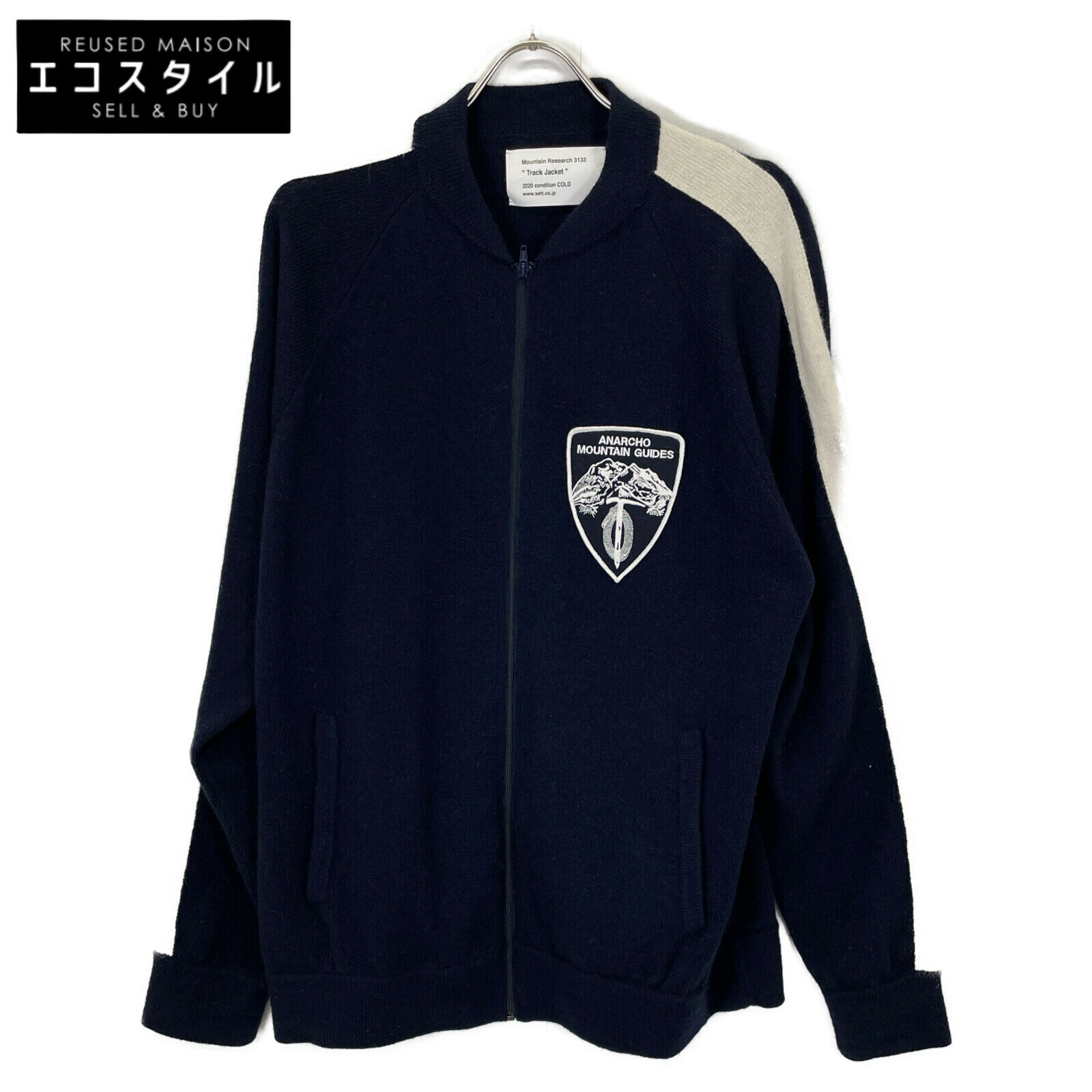 Mountain Research マウンテン リサーチ MTR-3133 ネイビー ニット Track Jacket カーディガン XL ブラック メンズ 【中古】