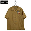 HYSTERIC GLAMOUR ヒステリックグラマー 02232AH13 ベージュ HYSTERIC OLE刺繍 オープンカラーシャツ トップス L ベージュ...