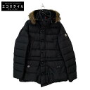 MONCLER モンクレール 【国内正規】CLUNY クルーニー ファー/フード付ダウン ジャケット 4 ブラック レディース 【中古】