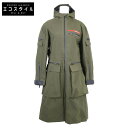PRADA プラダ 国内正規 291716 S192 GORE-TEX バックポケット レイン リネア・ロッサ コート S カーキ レディース 【中古】