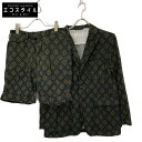Engineered Garments エンジニアードガーメンツ ダークグリーン 総柄 段返り3Bジャケット、ショーツ セットアップ スーツ S ダークグリーン メンズ 【中古】(4)