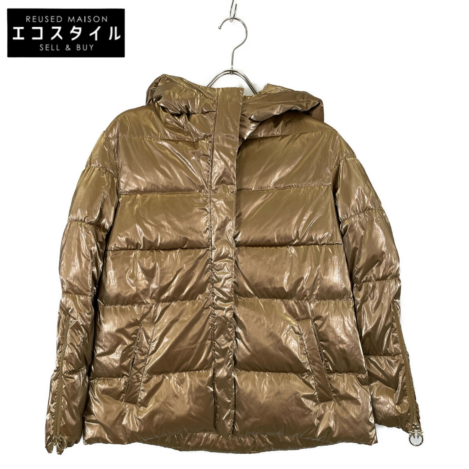 PINKO ピンコ ゴールド 中綿ジャケット 1G15CK ジャケット 36 ゴールド レディース 【中古】