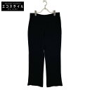 GIORGIO ARMANI ジョルジオアルマーニ ブラック シルク100 8CHPP01PT001OUC99 ワイドレッグパンツ ボトムス 44 ブラック レ...