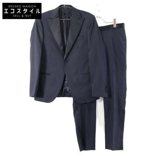 CARUSO カルーゾ 【新品同様】240836 ウールxシルク タキシード セットアップ スーツ ネイビー メンズ 【中古】 CARUSO カルーゾ 【新品同様】240836 ウールxシルク タキシード セットアップ スーツ ネイビー メンズ 【中古】