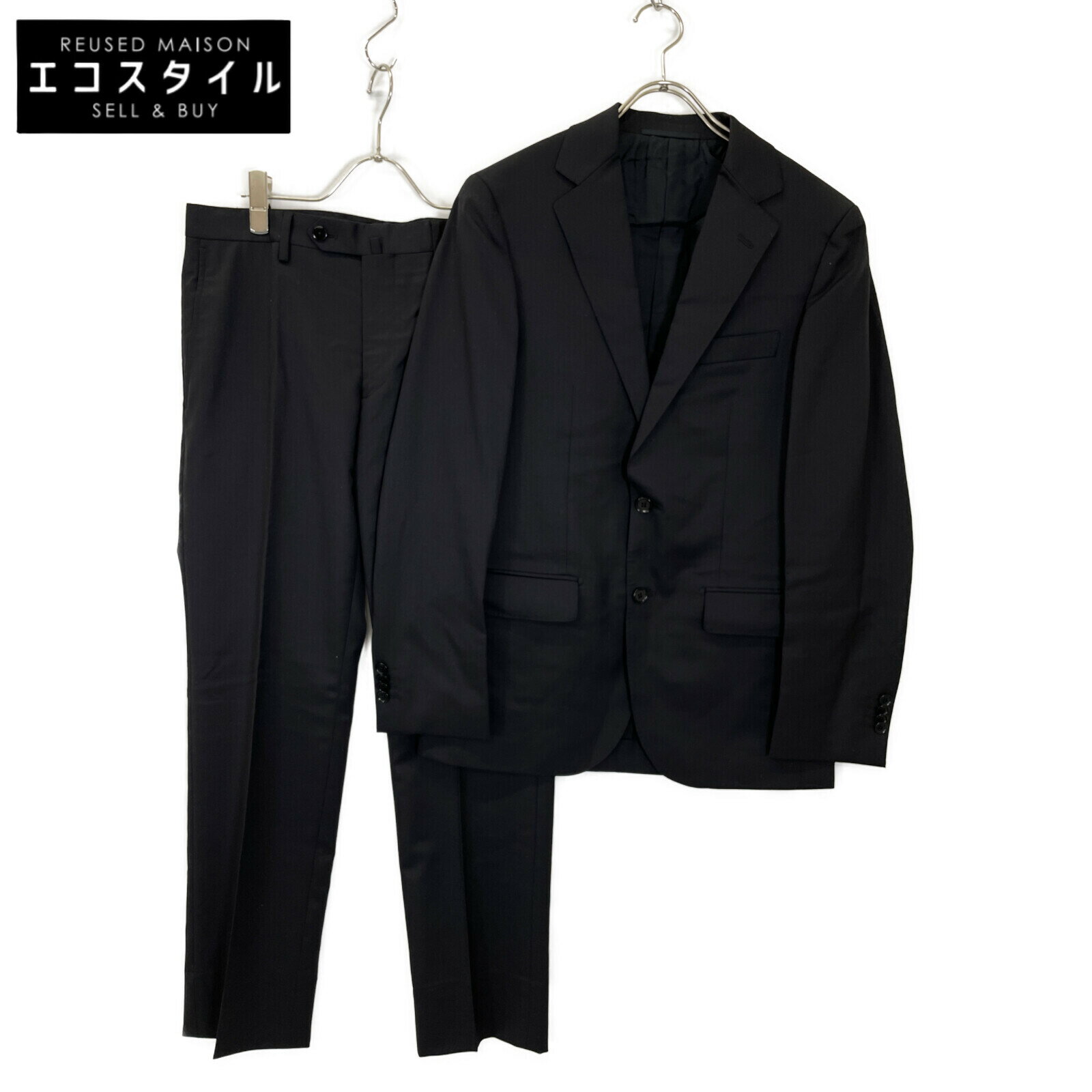 UNITED ARROWS ユナイテッドアローズ 1123-125-5043 ブラック 2B スーツ セットアップ スーツ 46 ブラック メンズ 【中古】