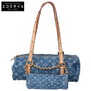 LOUIS VUITTON ルイヴィトン 新品同様 M46830 LVリミックス パピヨンMM ハンドバッグ モノグラムデニムブルー レディース 【中古】(4)