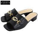 GUCCI グッチ 新品同様 GUCCI グッチ Zumi ズゥミ スライド サンダル パンプス レディース レザー ブラック 35 602415 パンプス 3...