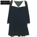 VELOUR NOIR ベロア ノワール 【新品同様】40147-VAOFZ430TF レースカラー ロングスリーブ ベロア ワンピース 40 ブラック レディース 【中古】