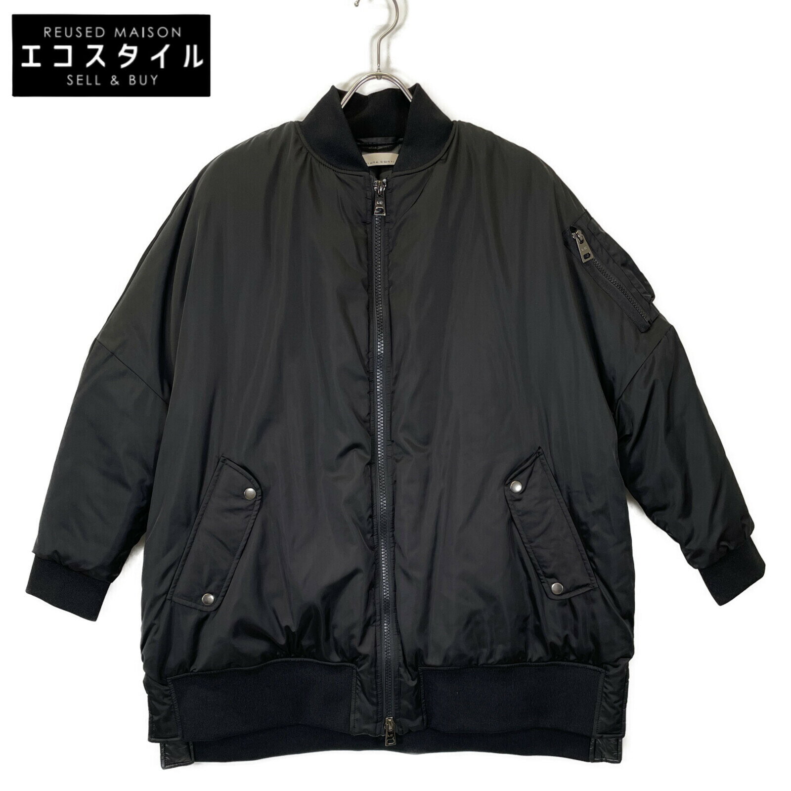 LIVIANA CONTI リビアナコンティ ブラック ナイロン ドロップショルダービッグブルゾン ジャケット S ブラック レディース 【中古】