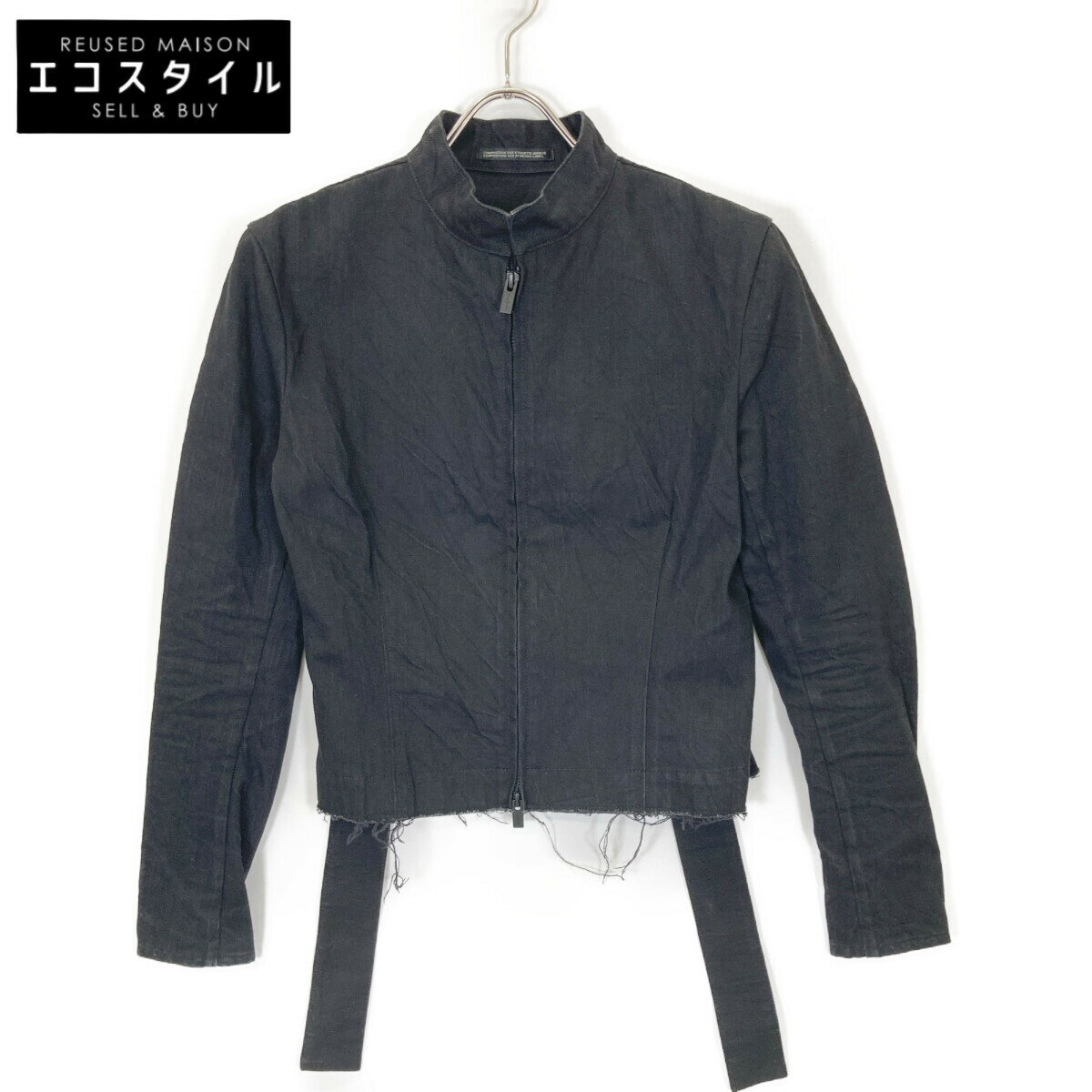 Yohji Yamamoto ヨウジヤマモト FE-J21-003 10 OZ.BK DENIM STAND COLLAR ジャケット ジャケット 1 ブラック レディース 【中古】