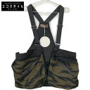 TROVE トローヴ ×岡部文彦 71VST00 ブラック タイガーカモフラ柄 BIG POCKET VEST ベスト FREE ブラック メンズ 【中古】