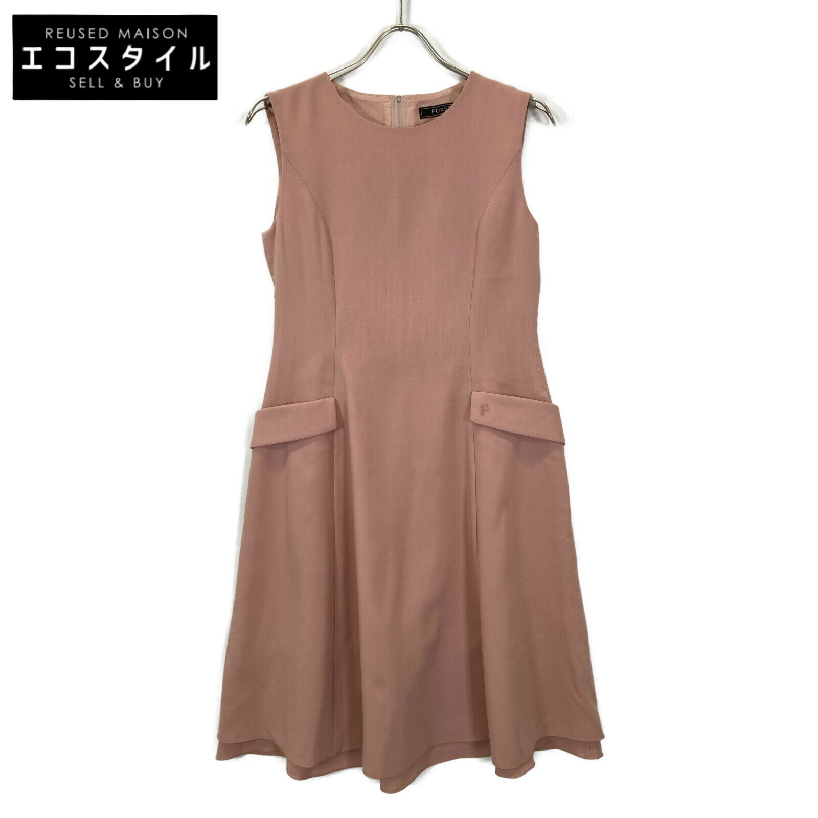 FOXEY BOUTIQUE フォクシーブティック 21年 42685 フレンチフラップワンピース ※直営店限定カラー ワンピース 40 ピンク レディース 【中古】