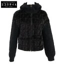 FENDI フェンディ 【美品/国内正規】FNE59H ミンクファーロゴ ジップアップ フーディ ジャケット 38 ブラック レディース 【中古】