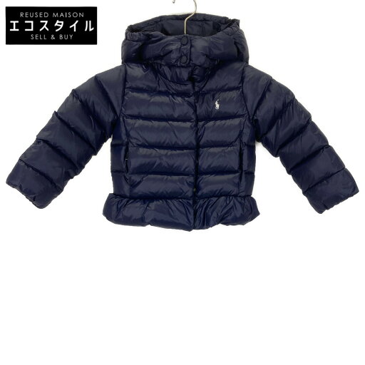 POLO RALPH LAUREN ポロ ラルフローレン ネイビー フーデッド ペプラムダウンジャケット ジャケット 4 ネイビー キッズ 【中古】 POLO RALPH LAUREN ポロ ラルフローレン ネイビー フーデッド ペプラムダウンジャケット ジャケット 4 ネイビー キッズ 【中古】
