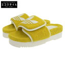 GUCCI グッチ 新品同様 GUCCI グッチ × adidas アディダス ロゴ パイル地 スライド サンダル レディース イエロー 37 702412 パンプス 37 イエロー レディース 【中古】(4)