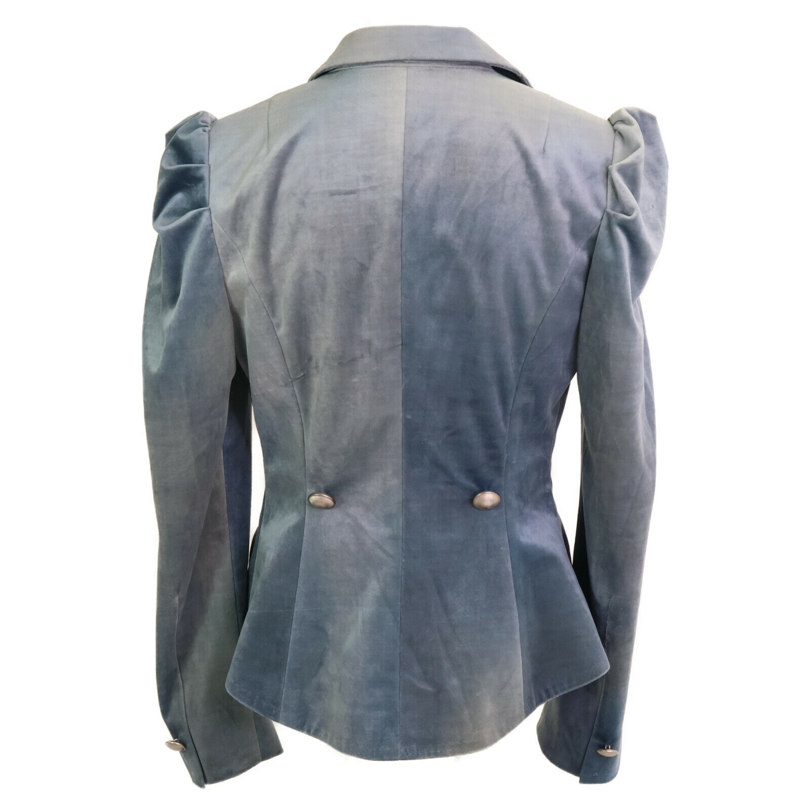 TAE ASHIDA タエアシダ 【美品/24年製】TJ4721 ギャザースリーブ ベロア ジャケット ブルー レディース 【中古】