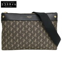 JIMMY CHOO ジミーチュウ 【新品同様】222 KIMI-N JCロゴ ジャカード/レザー ボディバッグ BLACK/GOLD/LIGHT GOLD メ...