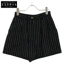 CHANEL シャネル 【美品/国内正規】P74509 ストライプ ショートパンツ/ ボトムス 34 ブラック レディース 【中古】