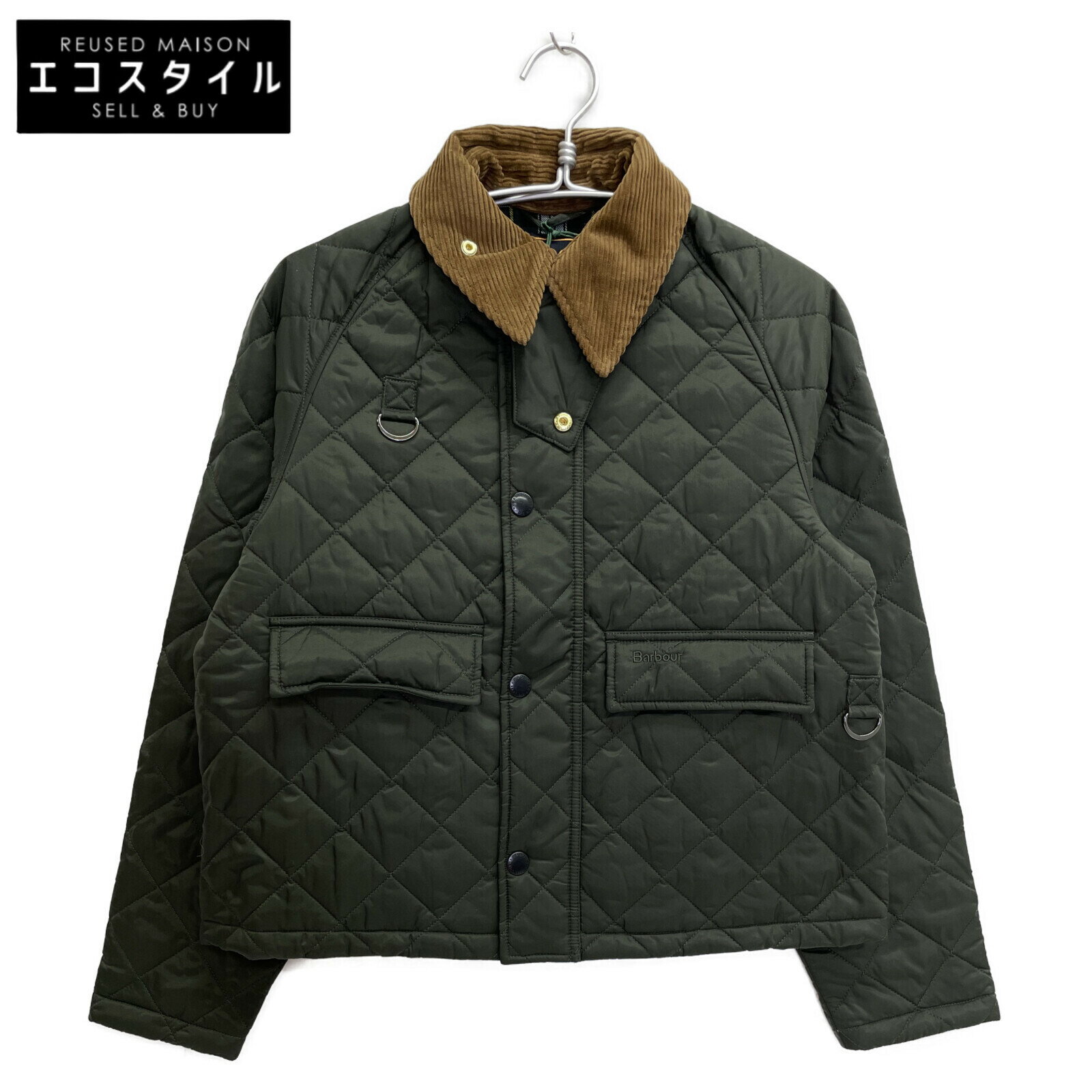 Barbour バブアー グリーン 242MUQ1817 130周年記念 SPEY キルティング ブルゾン ジャケット 34 グリーン メンズ 【中古】