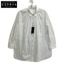 MACKINTOSH LONDON マッキントッシュロンドン 24年製 ホワイト コットンナイロン ギャザーシャツ トップス 46 ホワイト レディース 【中古】