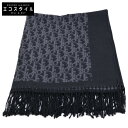DIOR ディオール 【美品】92Z0001A0106 オブリーク ウール 大判ブランケット/ ストール グレーxブラック メンズ 【中古】