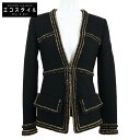 CHANEL シャネル 【美品/国内正規】P56911V30555 16-17年 メティエダールコレクション ココマーク ウール ツイード ノーカラー ジャケッ...