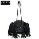 CHANEL シャネル 19番台 2014年 ウエスタンフリンジ チェーン ショルダーバッグ ブラック/SV金具 レディース 【中古】
