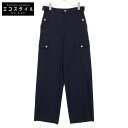 CELINE セリーヌ 【美品/国内正規】2P979561F.07MR カシミヤ フランネルカーゴパンツ/ ボトムス 34 ネイビー レディース 【中古】