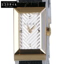 GUCCI グッチ 147.5 スクエア 革ベルト クオーツ 腕時計 ゴールド/ブラック レディース 【中古】(2)