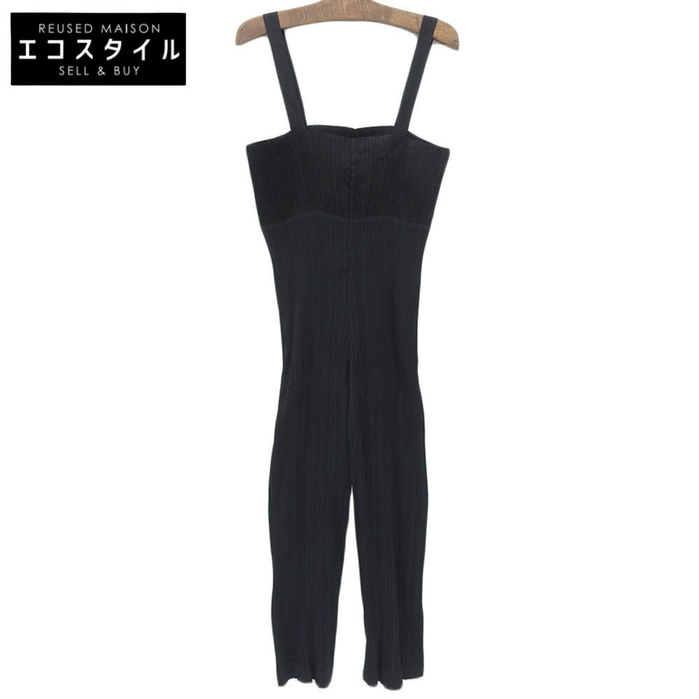 ISSEY MIYAKE イッセイミヤケ ISSEY MIYAKE イッセイミヤケ プリーツサロペット オールインワン ワンピース レディース ブラック M IM61-FF902 ワンピース M ブラック レディース 【中古】