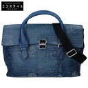 Berluti ベルルッティ エミーオ カリグラフィー スクリットレザー 2WAY ビジネスバッグ・ブリーフケース ブルー メンズ 【中古】