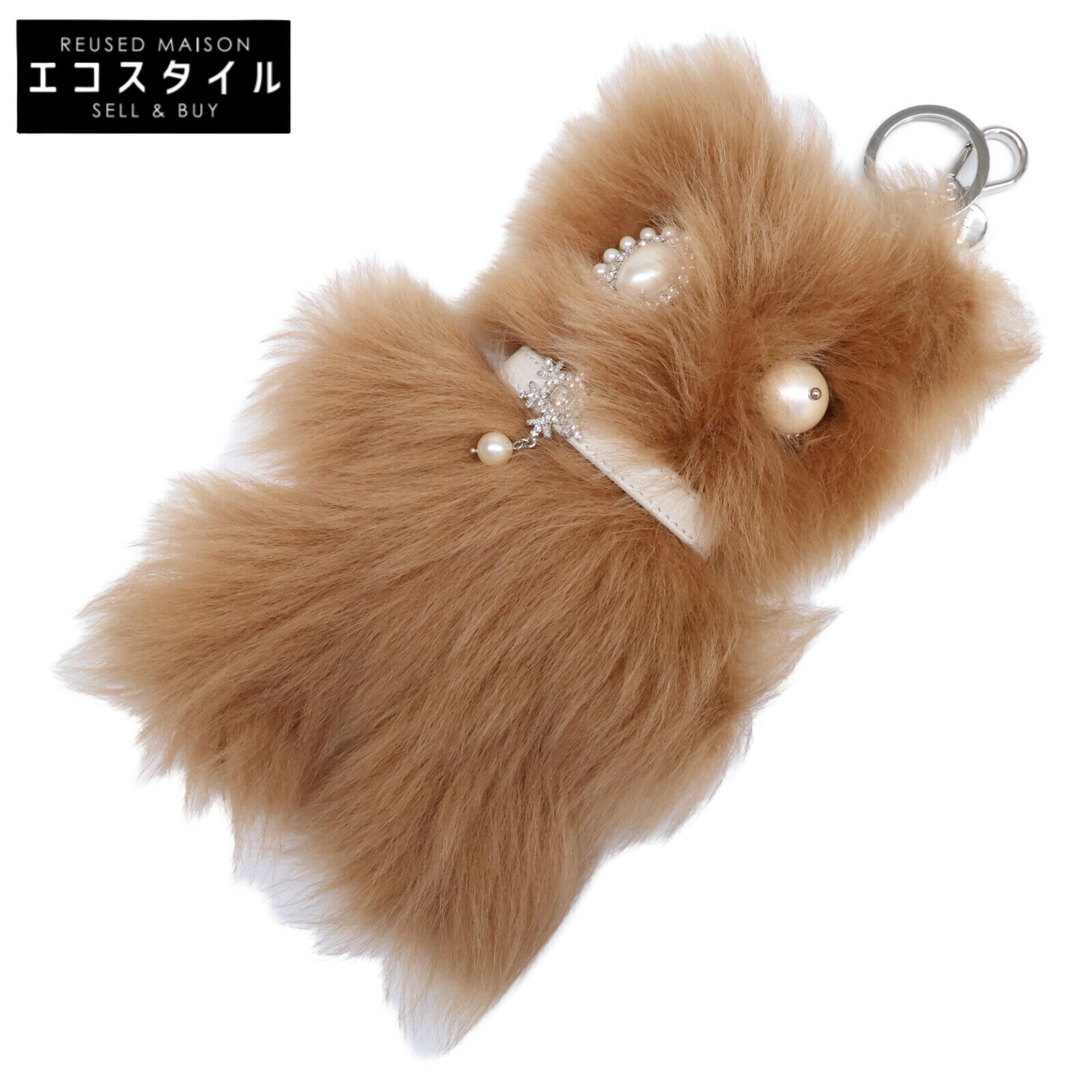 MIUMIU ミュウミュウ 【美品】5TL273 FUR MONSTER ファーモンスター キーホルダー CARAMEL レディース 【中古】