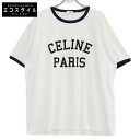 CELINE セリーヌ ホワイト×ネイビー 2X45M671Q.01NBT シャツ トップス XL ホワイト×ネイビー メンズ 【中古】