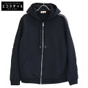 HERMES エルメス H467780HA ブラック Run H フーデットジップアップパーカ トップス L ブラック メンズ 【中古】