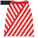 GUCCI グッチ 【美品/国内正規】731051 ストライプ ウールxコットン ニット スカート XS レッドxホワイト レディース 【中古】