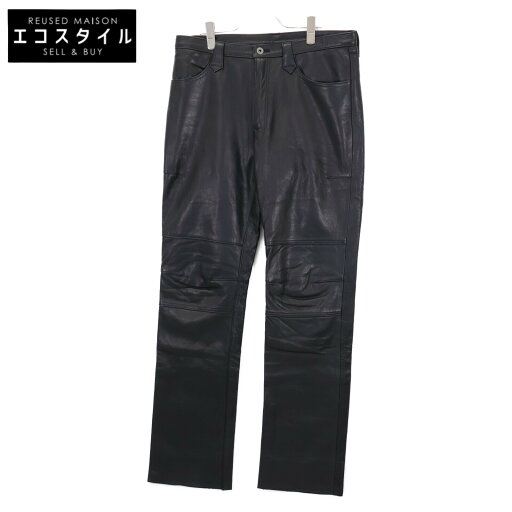 Y'2 LEATHER ワイツーレザー SP-01 ブラック カーフレザー ステアオイルパンツ/STEER OIL PANTS ジャケット 36 ブラック メンズ 【中古】 Y'2 LEATHER ワイツーレザー SP-01 ブラック カーフレザー ステアオイルパンツ/STEER OIL PANTS ジャケット 36 ブラック メンズ 【中古】