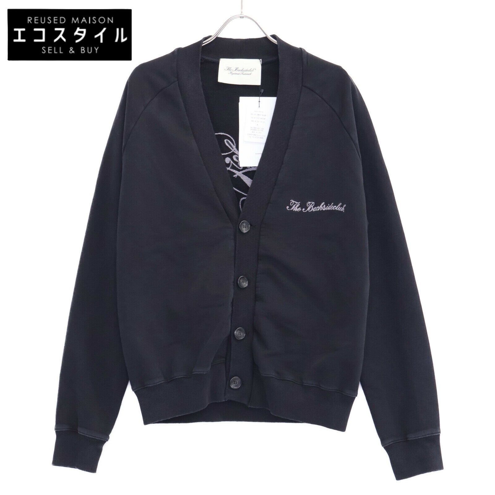 Back Side Club バックサイドクラブ 【BackSideClub】ブラック スウェットカーディガン トップス M ブラック メンズ 【中古】