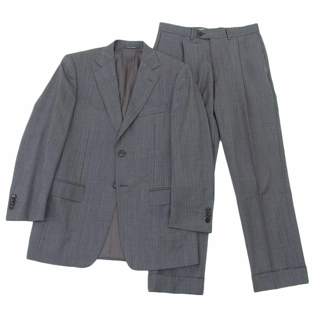 Ermenegildo Zegna エルメネジルドゼニア 15Milmil15 ウール ストライプ柄 スーツ セットアップ メンズ グレー系 46C 2112RG スーツ 46C グレー系 メンズ 【中古】