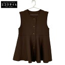 ADORE アドーア 【美品】531-3170315 ペプラムニット ノースリーブ トップス 38 ブラウン レディース 【中古】