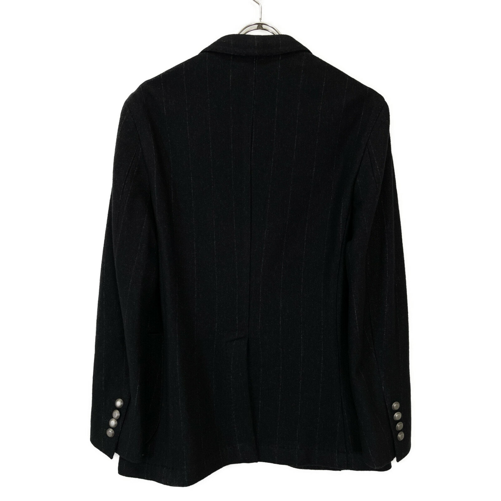 BARBA バルバ ブラック NW5900 ウール混 シャドウストライプ テーラードジャケット ジャケット 48 ダークグレー メンズ 【中古】