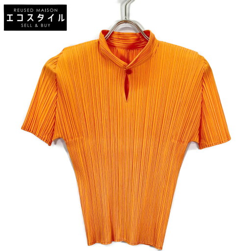 PLEATS PLEASE プリーツプリーズ PP51-JK005 オレンジ 半袖 トップス トップス 3 オレンジ レディース 【中古】 PLEATS PLEASE プリーツプリーズ PP51-JK005 オレンジ 半袖 トップス トップス 3 オレンジ レディース 【中古】